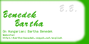 benedek bartha business card